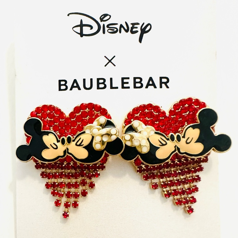 New Disney x Baublebar Mickey & Minnie Kissing Earrings